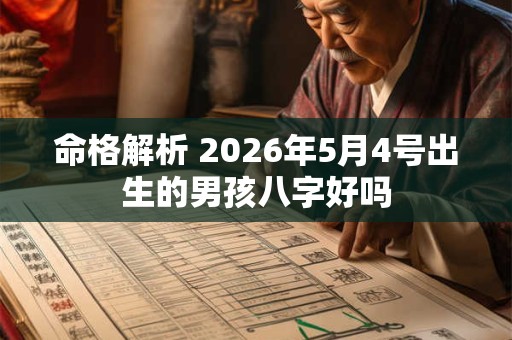 命格解析 2026年5月4号出生的男孩八字好吗 命格解析 2026年5月4号出生的男孩八字好吗