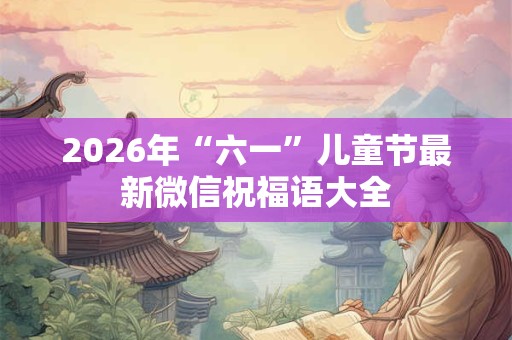 2026年“六一”儿童节最新微信祝福语大全