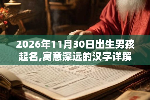 2026年11月30日出生男孩起名,寓意深远的汉字详解