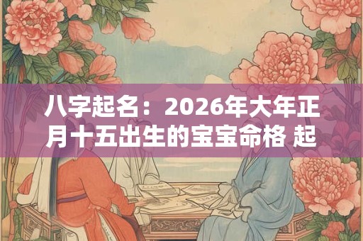 八字起名：2026年大年正月十五出生的宝宝命格 起什么名字好