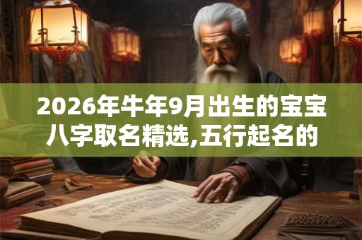 2026年牛年9月出生的宝宝八字取名精选,五行起名的讲究