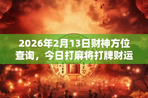 2026年2月13日财神方位查询,今日打麻将打牌财运方位 2026年2月13日财神方位查询,今日打麻将打牌财运方位