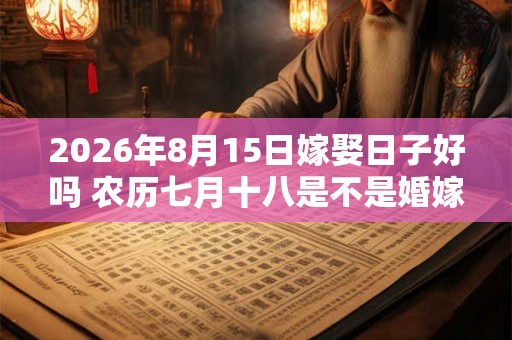 2026年8月15日嫁娶日子好吗 农历七月十八是不是婚嫁吉日 2026年8月15日嫁娶日子好吗 农历七月十八是不是婚嫁吉日