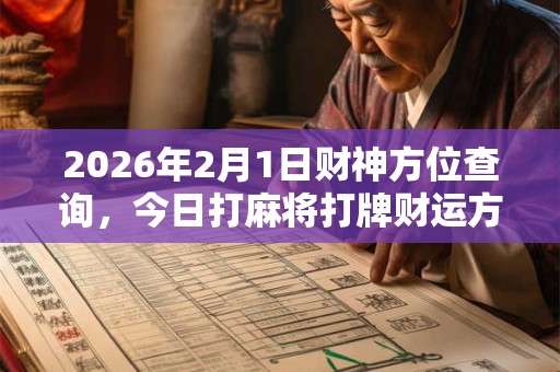 2026年2月1日财神方位查询，今日打麻将打牌财运方位