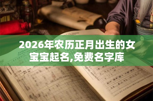 2026年农历正月出生的女宝宝起名,免费名字库 2026年农历正月出生的女宝宝起名,免费名字库