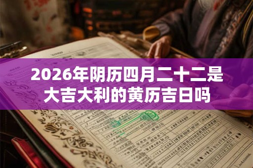 2026年阴历四月二十二是大吉大利的黄历吉日吗
