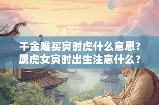 千金难买寅时虎什么意思？属虎女寅时出生注意什么？