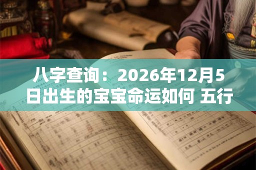 八字查询：2026年12月5日出生的宝宝命运如何 五行缺什么