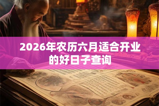 2026年农历六月适合开业的好日子查询