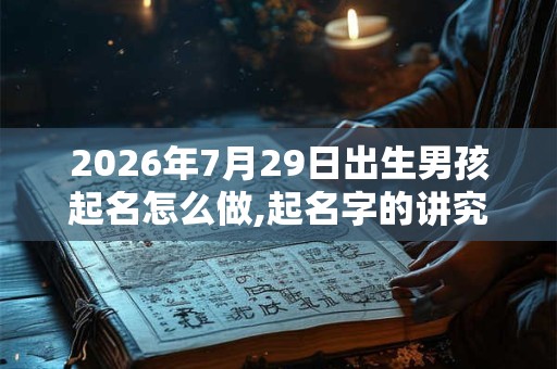 2026年7月29日出生男孩起名怎么做,起名字的讲究 2026年7月29日出生男孩起名怎么做,起名字的讲究