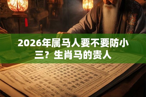 2026年属马人要不要防小三？生肖马的贵人