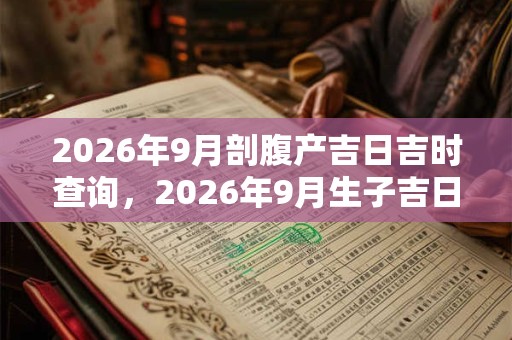2026年9月剖腹产吉日吉时查询，2026年9月生子吉日