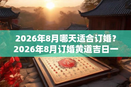 2026年8月哪天适合订婚?2026年8月订婚黄道吉日一览 2026年8月哪天适合订婚?2026年8月订婚黄道吉日一览