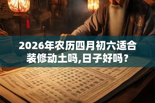 2026年农历四月初六适合装修动土吗,日子好吗？