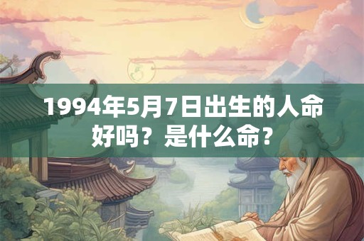 1994年5月7日出生的人命好吗？是什么命？
