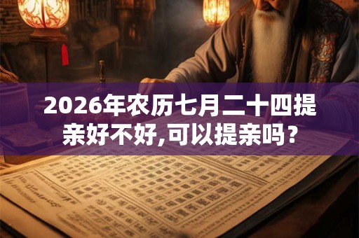 2026年农历七月二十四提亲好不好,可以提亲吗？