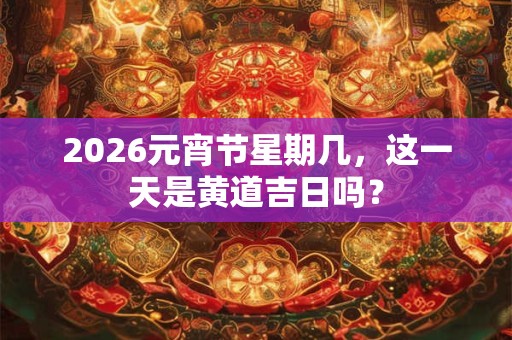 2026元宵节星期几，这一天是黄道吉日吗？