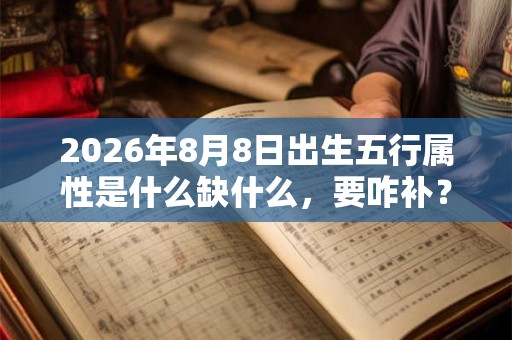 2026年8月8日出生五行属性是什么缺什么，要咋补？