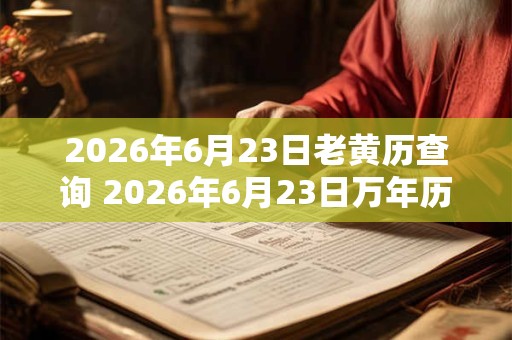 2026年6月23日老黄历查询 2026年6月23日万年历黄道吉日
