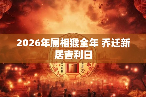 2026年属相猴全年 乔迁新居吉利日