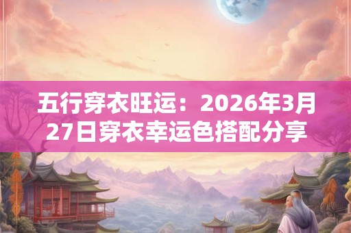 五行穿衣旺运：2026年3月27日穿衣幸运色搭配分享