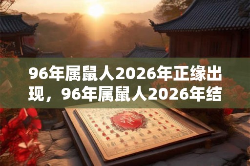 96年属鼠人2026年正缘出现，96年属鼠人2026年结婚好不好？