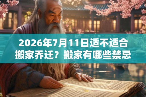 2026年7月11日适不适合搬家乔迁？搬家有哪些禁忌？