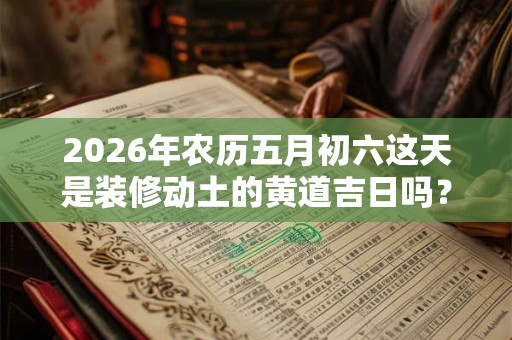 2026年农历五月初六这天是装修动土的黄道吉日吗? 2026年农历五月初六这天是装修动土的黄道吉日吗?