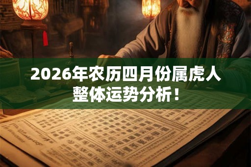 2026年农历四月份属虎人整体运势分析！