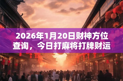 2026年1月20日财神方位查询，今日打麻将打牌财运方位
