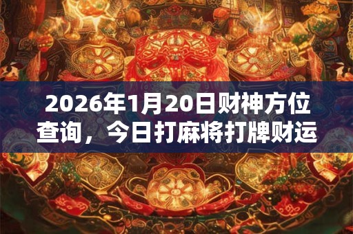 2026年1月20日财神方位查询，今日打麻将打牌财运方位