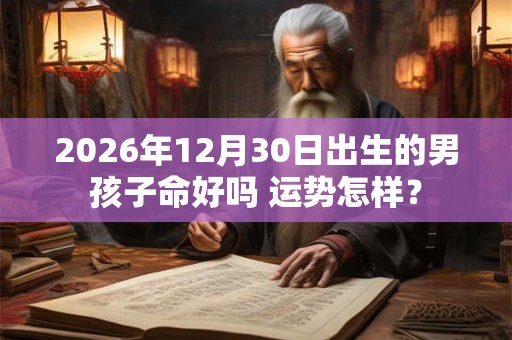 2026年12月30日出生的男孩子命好吗 运势怎样？