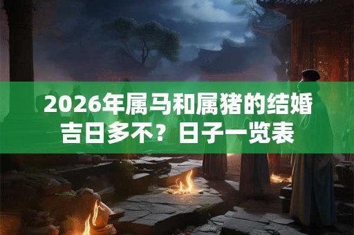 2026年属马和属猪的结婚吉日多不？日子一览表