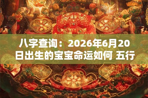 八字查询：2026年6月20日出生的宝宝命运如何 五行缺什么