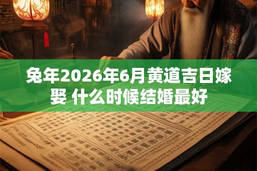 兔年2026年6月黄道吉日嫁娶 什么时候结婚最好
