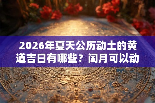 2026年夏天公历动土的黄道吉日有哪些？闰月可以动土吗