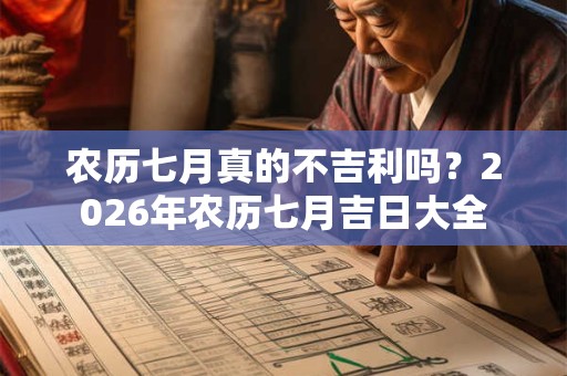 农历七月真的不吉利吗？2026年农历七月吉日大全