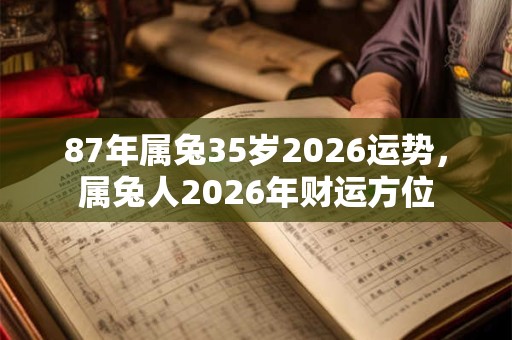 87年属兔35岁2026运势，属兔人2026年财运方位