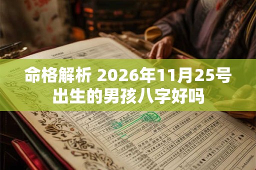 命格解析 2026年11月25号出生的男孩八字好吗