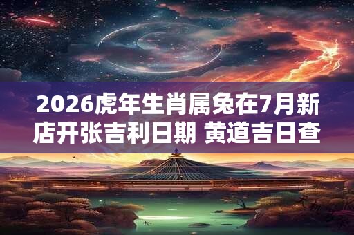 2026虎年生肖属兔在7月新店开张吉利日期 黄道吉日查询 2026虎年生肖属兔在7月新店开张吉利日期 黄道吉日查询