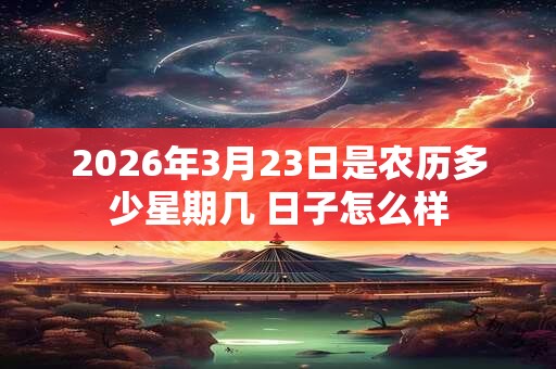 2026年3月23日是农历多少星期几 日子怎么样