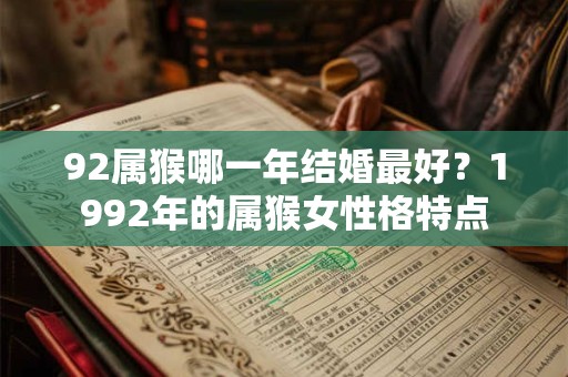 92属猴哪一年结婚最好?1992年的属猴女性格特点 92属猴哪一年结婚最好?1992年的属猴女性格特点