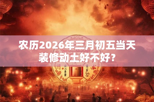 农历2026年三月初五当天装修动土好不好？