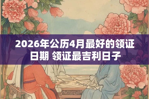 2026年公历4月最好的领证日期 领证最吉利日子