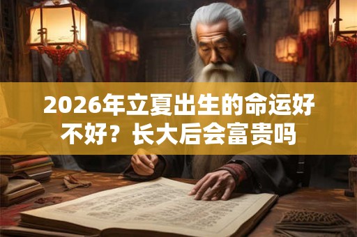 2026年立夏出生的命运好不好？长大后会富贵吗