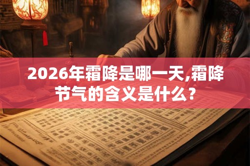 2026年霜降是哪一天,霜降节气的含义是什么？