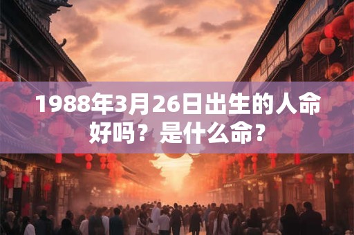 1988年3月26日出生的人命好吗？是什么命？