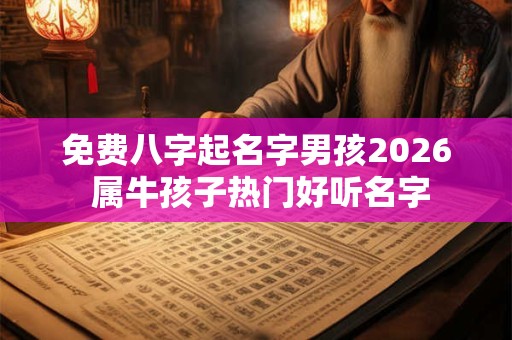 免费八字起名字男孩2026 属牛孩子热门好听名字