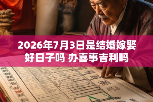 2026年7月3日是结婚嫁娶好日子吗 办喜事吉利吗