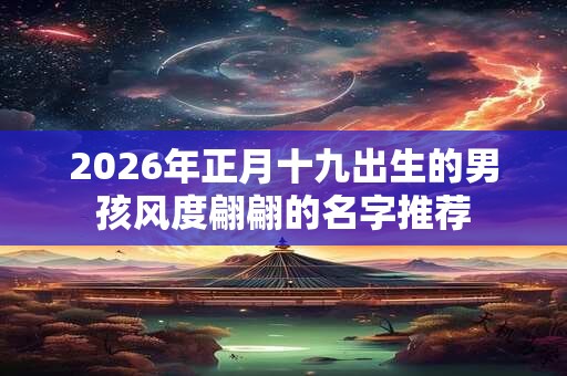 2026年正月十九出生的男孩风度翩翩的名字推荐 2026年正月十九出生的男孩风度翩翩的名字推荐